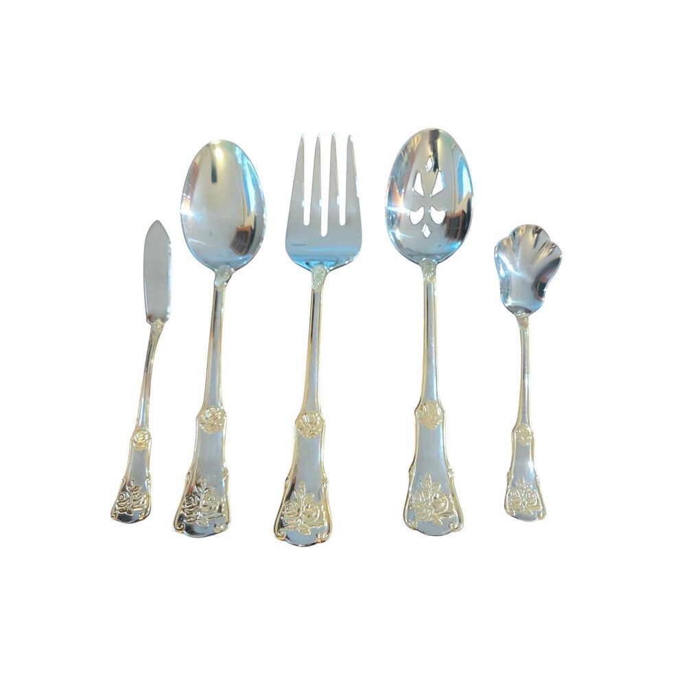 Beautiful Vintage Royal Albert "Old Country Roses" Flatware Set, Service for 12